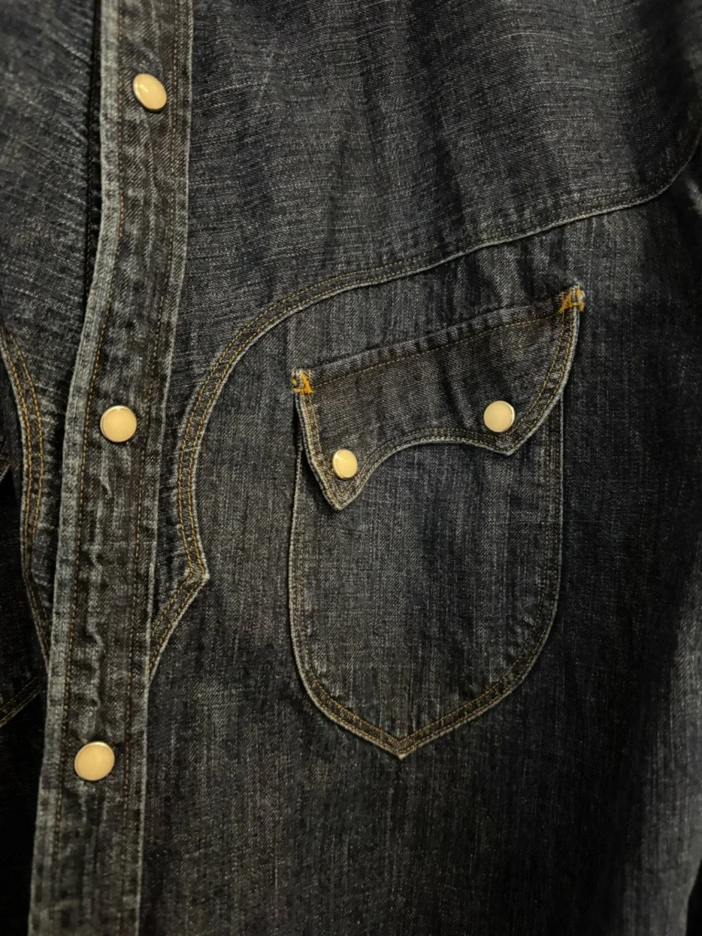Stevenson Overall Co Cody Japanese Denim Western Shirt size XXL - Picture 2 of 5